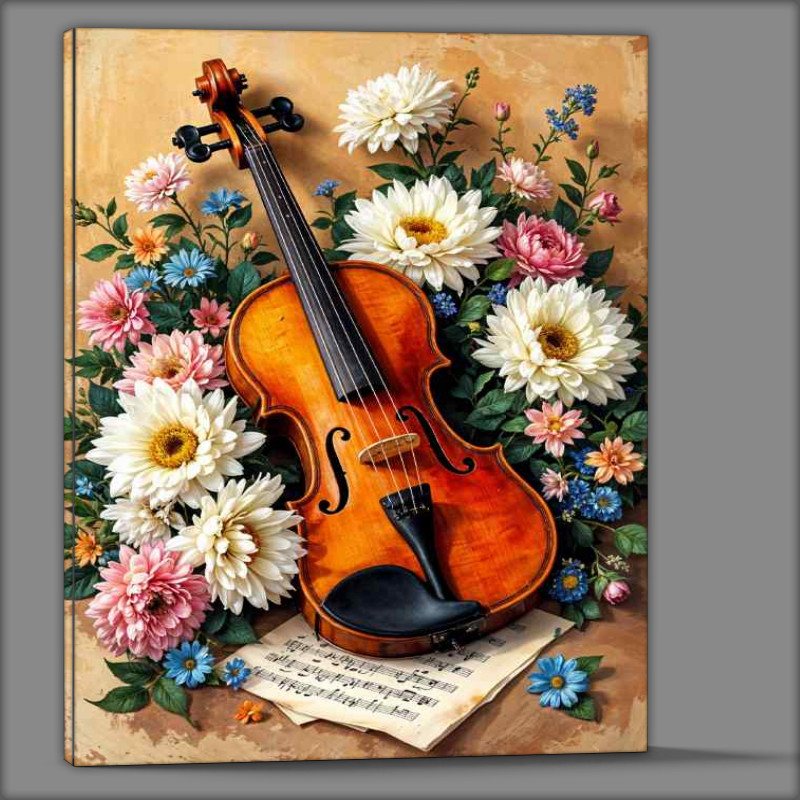 Buy Canvas : (Violin and flowera)