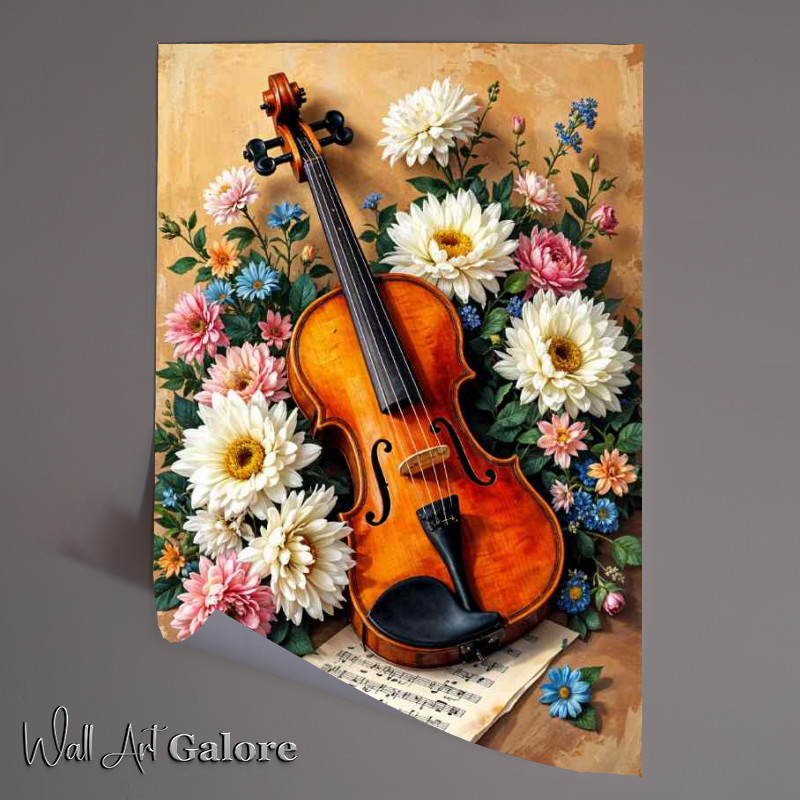 Buy Unframed Poster : (Violin and flowera)