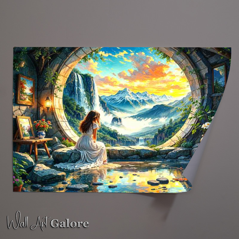 Buy Unframed Poster : (Girl looking through the window of life)