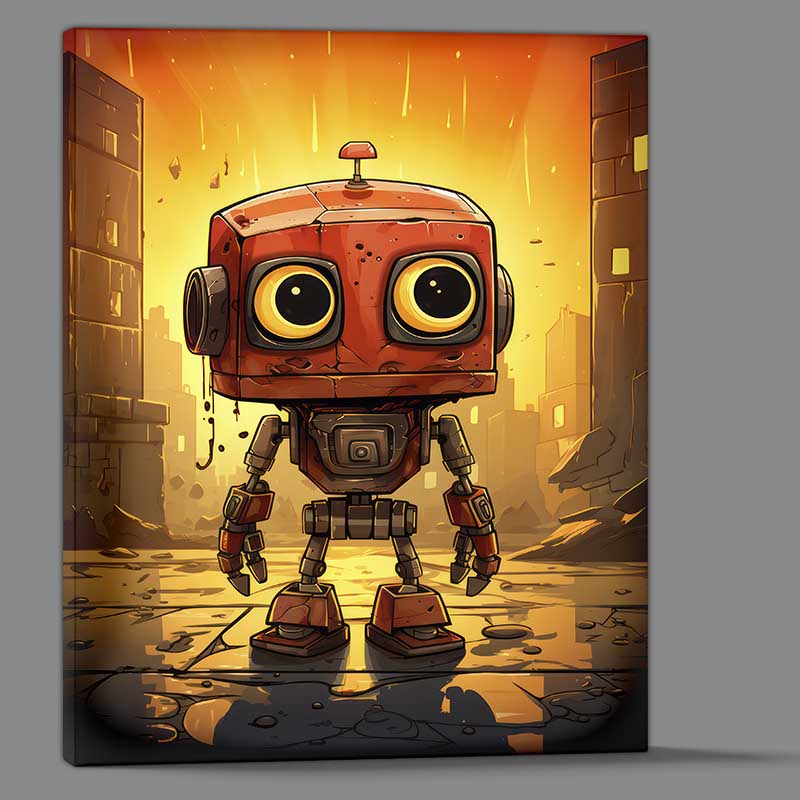Buy Canvas : (An old robot with its eyes open)