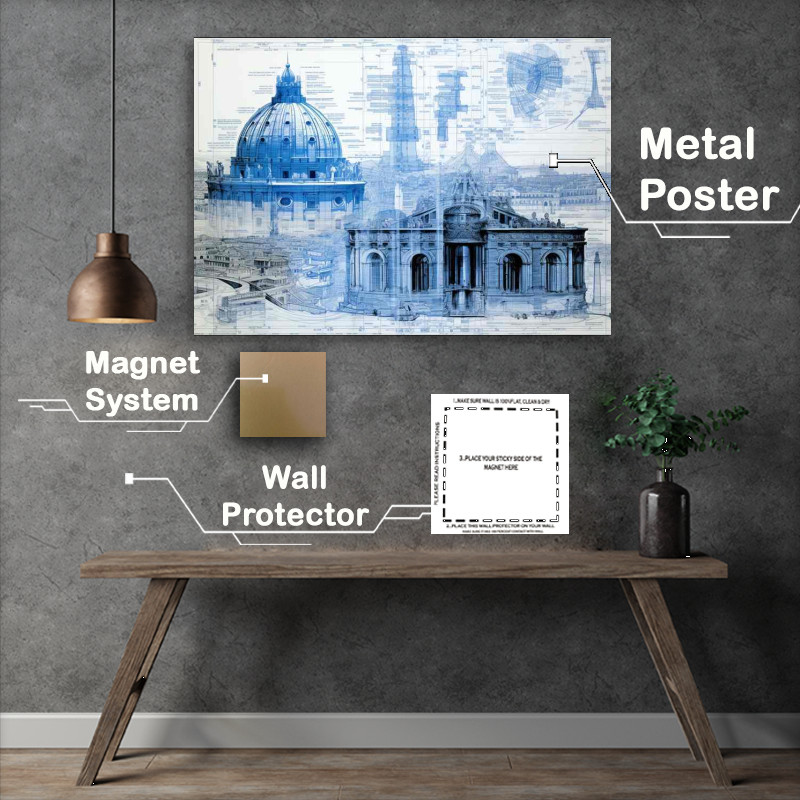 Buy Metal Poster : (Romes Treasures Iconic Landmarks)