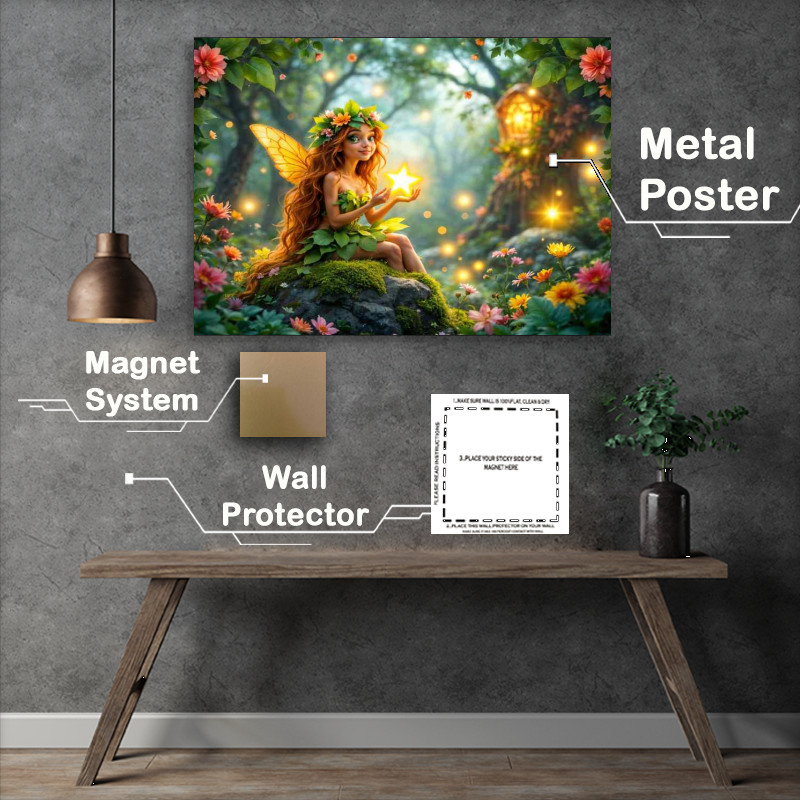 Buy Metal Poster : (Little pixie fairy all bright)