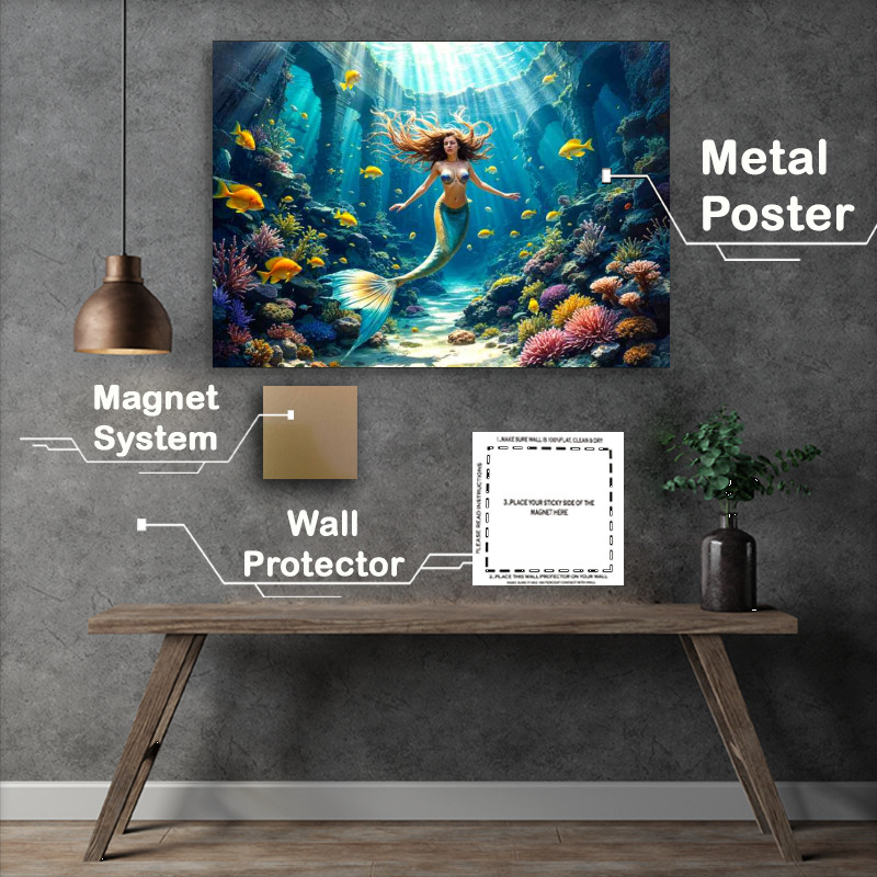Buy Metal Poster : (Mairmaid in the acient ruins)
