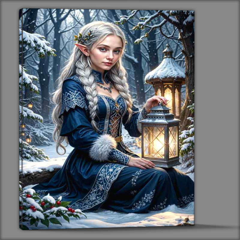 Buy Canvas : (Princess elf in the snowy woodlands)