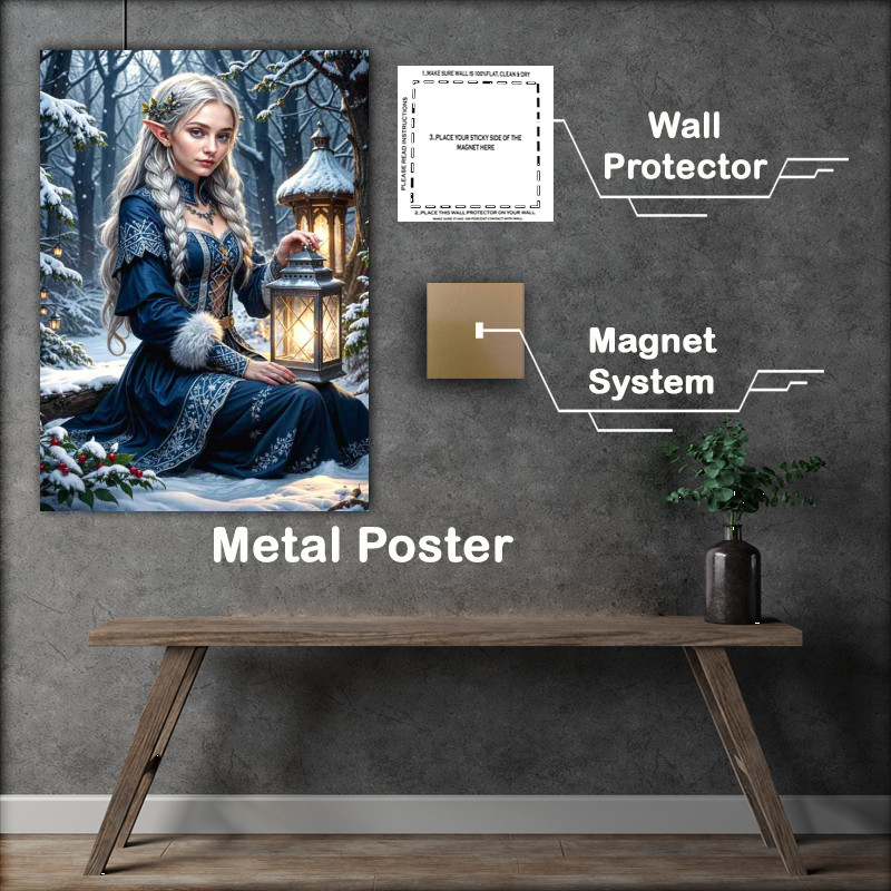 Buy Metal Poster : (Princess elf in the snowy woodlands)