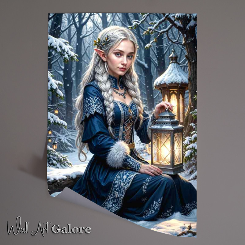Buy Unframed Poster : (Princess elf in the snowy woodlands)