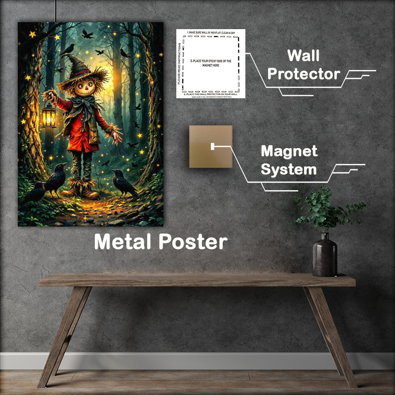 Buy Metal Poster : (Scarecrow in the woods)