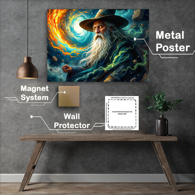 Buy Metal Poster : (Merlin the wizzard and a spell)