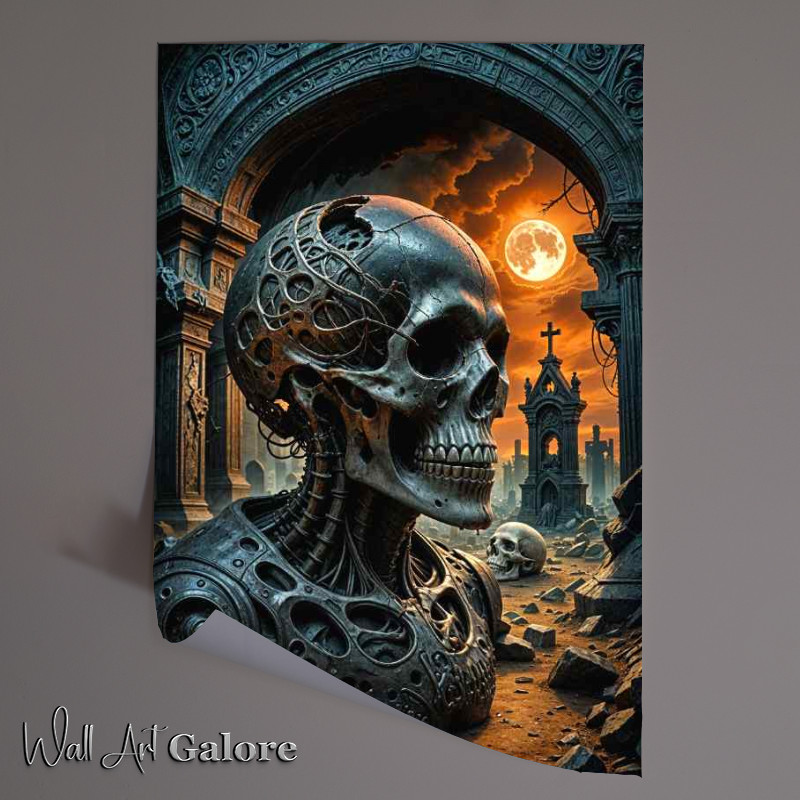 Buy Unframed Poster : (Cracked skull in the acient building)