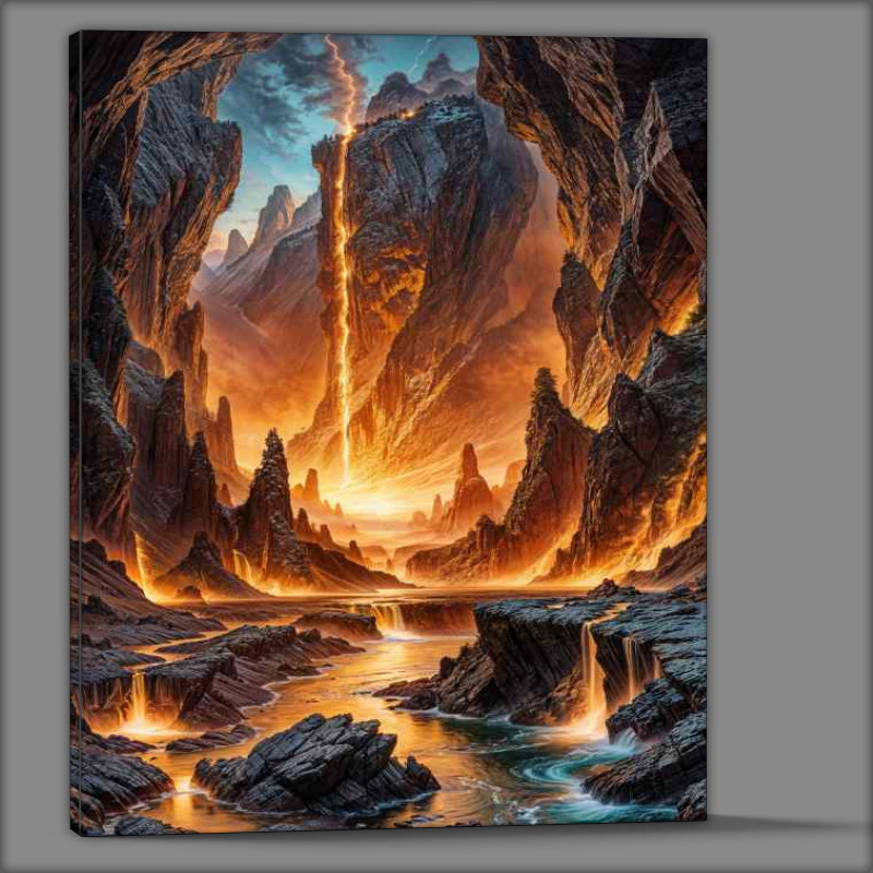 Buy Canvas : (Firey hell lava waterfall)