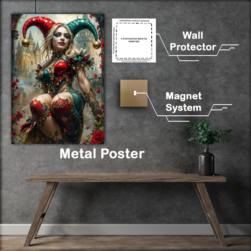 Buy Metal Poster : (Harlet quinn in the rose garden)