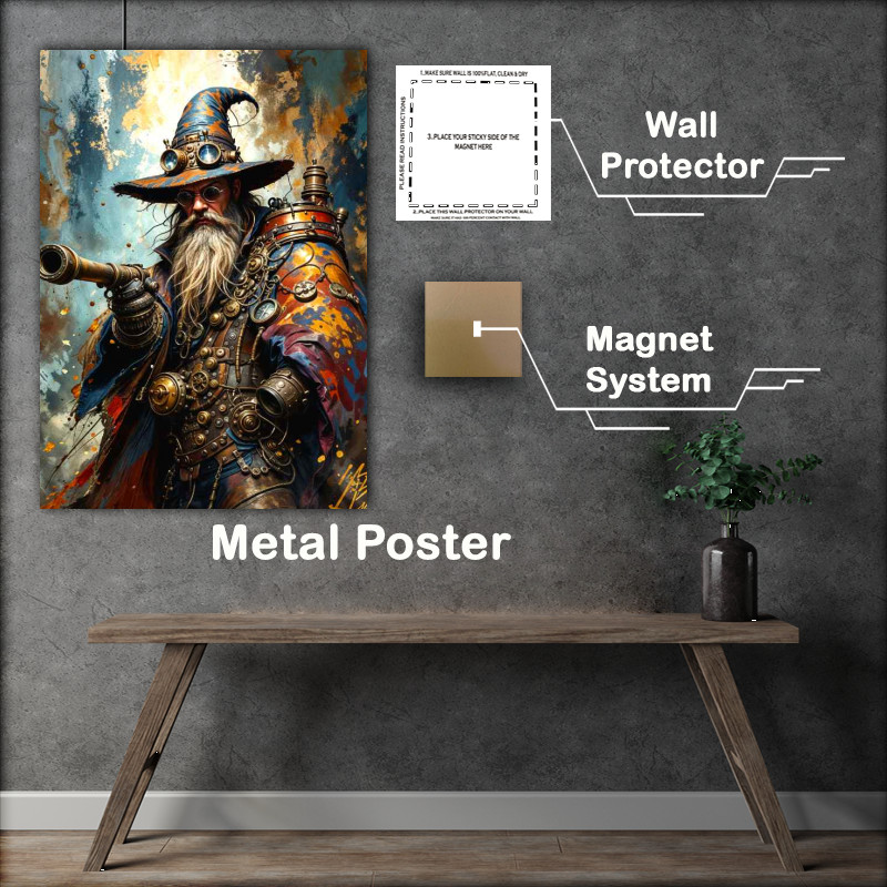 Buy Metal Poster : (The futuristic retro punk hunter)
