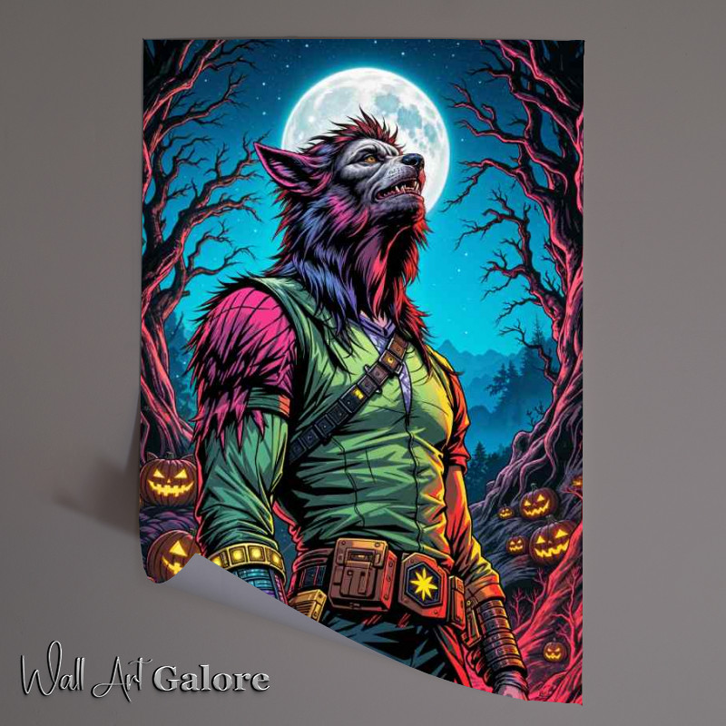 Buy Unframed Poster : (The neon coloured werewolf at night)