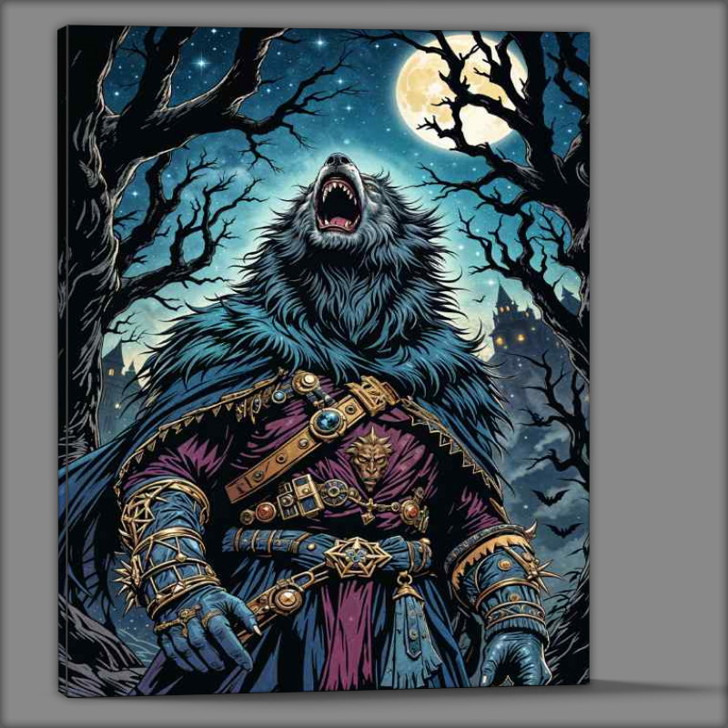 Buy Canvas : (The wearwold howling in the woods)