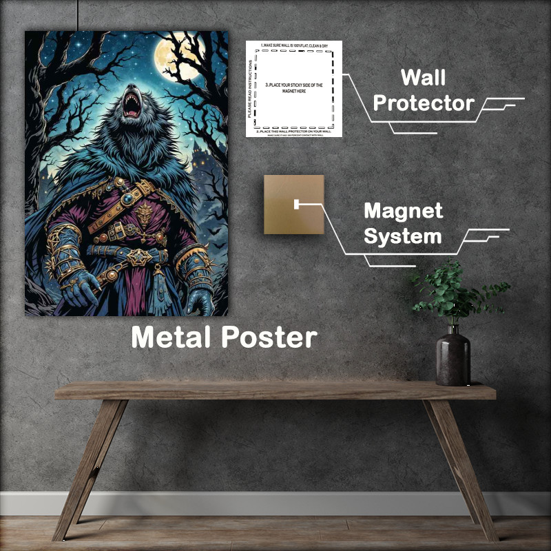 Buy Metal Poster : (The wearwold howling in the woods)