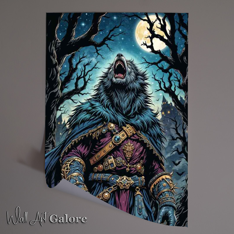 Buy Unframed Poster : (The wearwold howling in the woods)