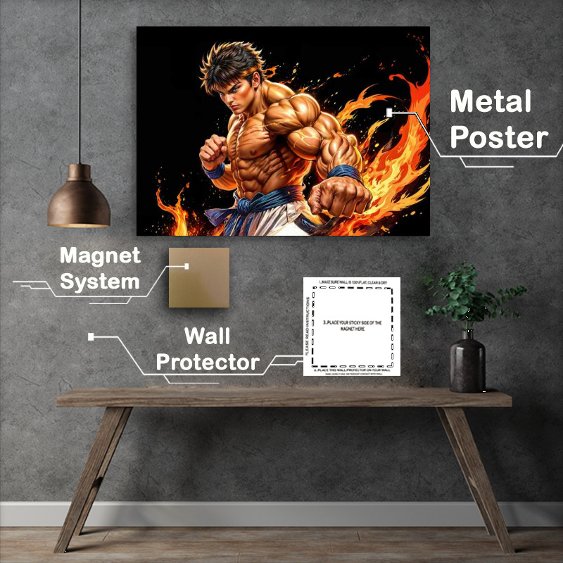 Buy Metal Poster : (Ryu streetfighter style dark fantasy)