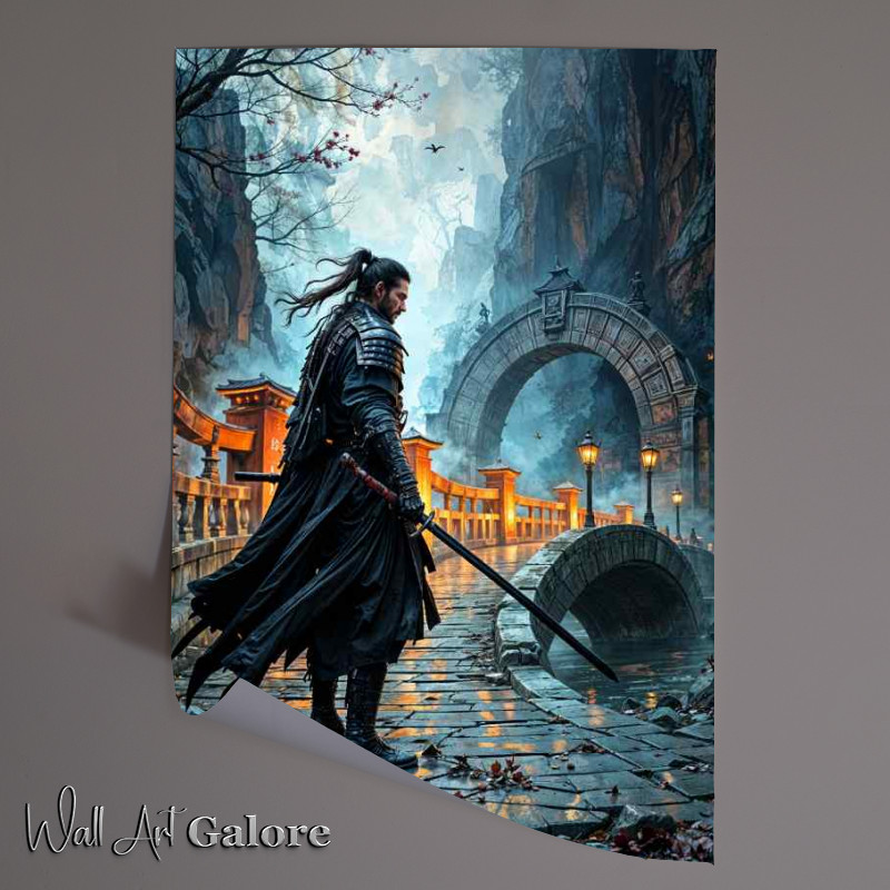 Buy Unframed Poster : (Dark and mysterious walking the bridge)