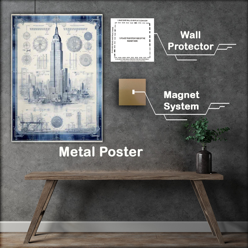Buy Metal Poster : (New York City Skyline Urban Majesty)