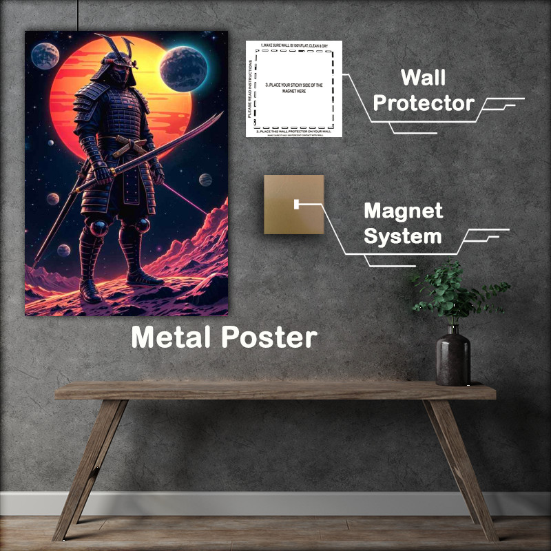 Buy Metal Poster : (Neon warrior samurai)