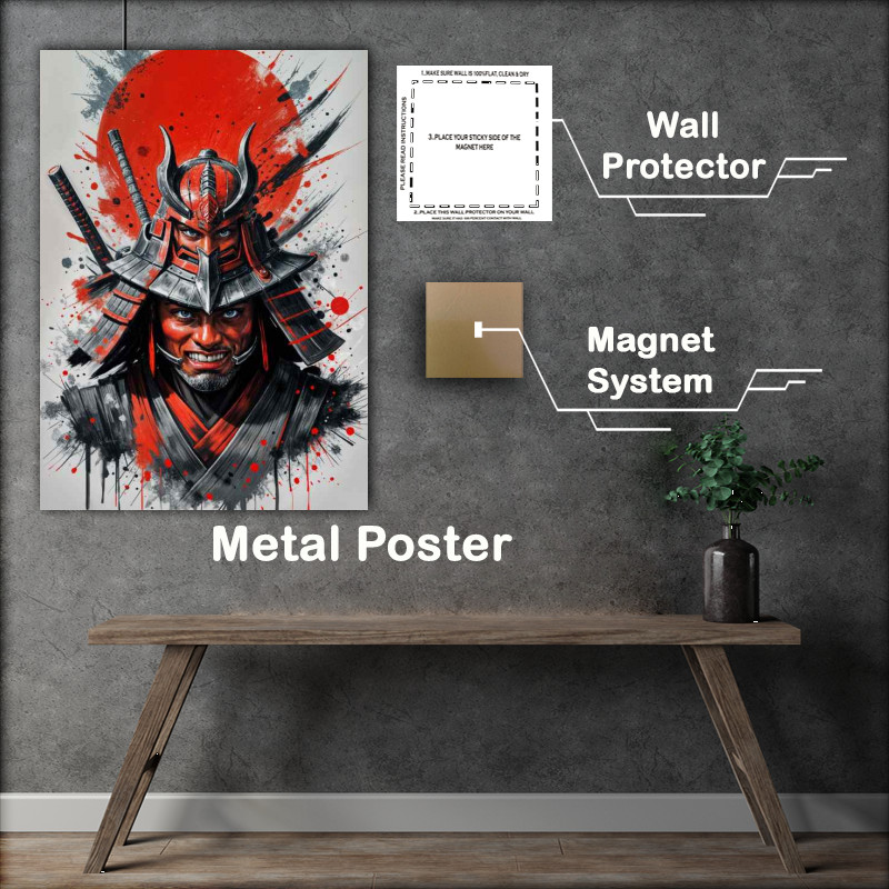 Buy Metal Poster : (Samurai warrior head)