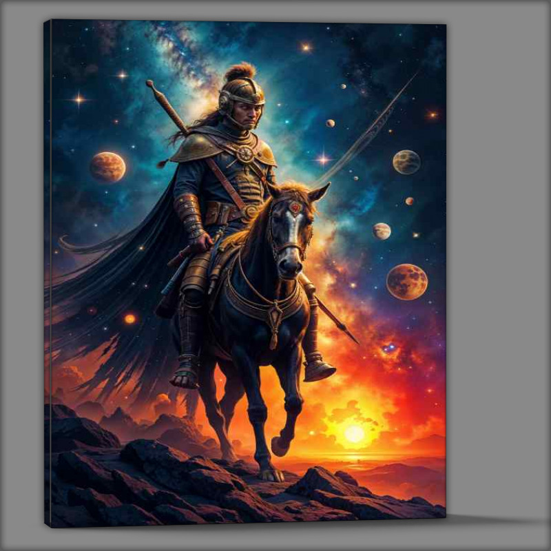 Buy Canvas : (Samurai warrior on his horse at night)