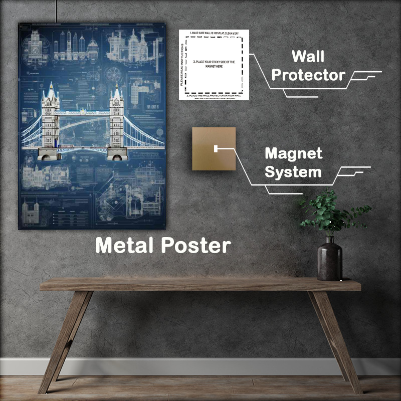 Buy Metal Poster : (Thames River Crossing)