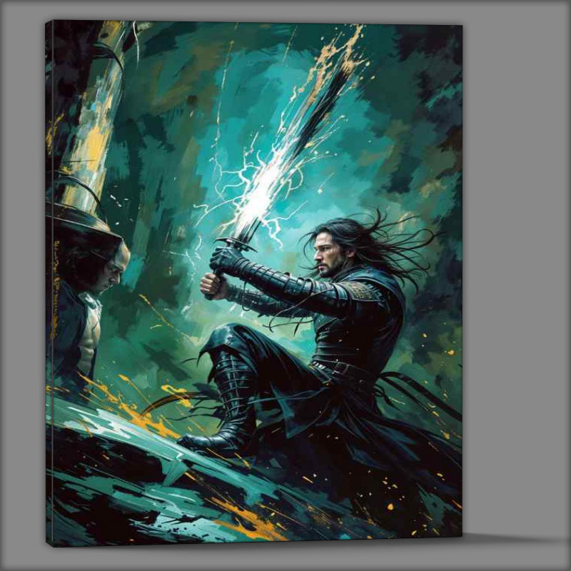 Buy Canvas : (Samurai with lightning sword)
