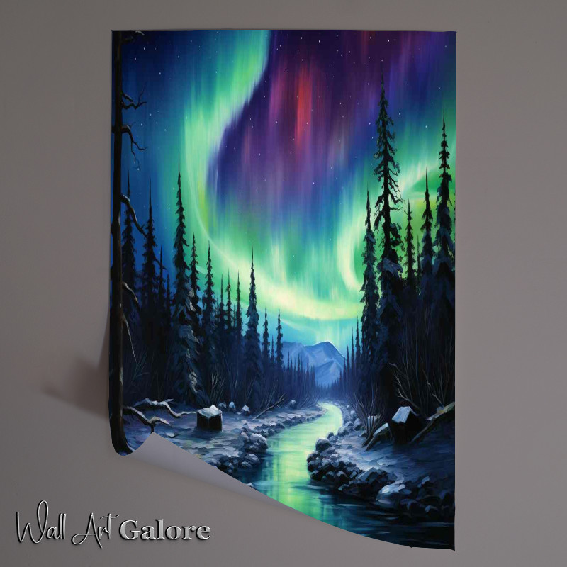 Buy Unframed Poster : (Aurora Dreams Riverbanks Silent Spectacle)
