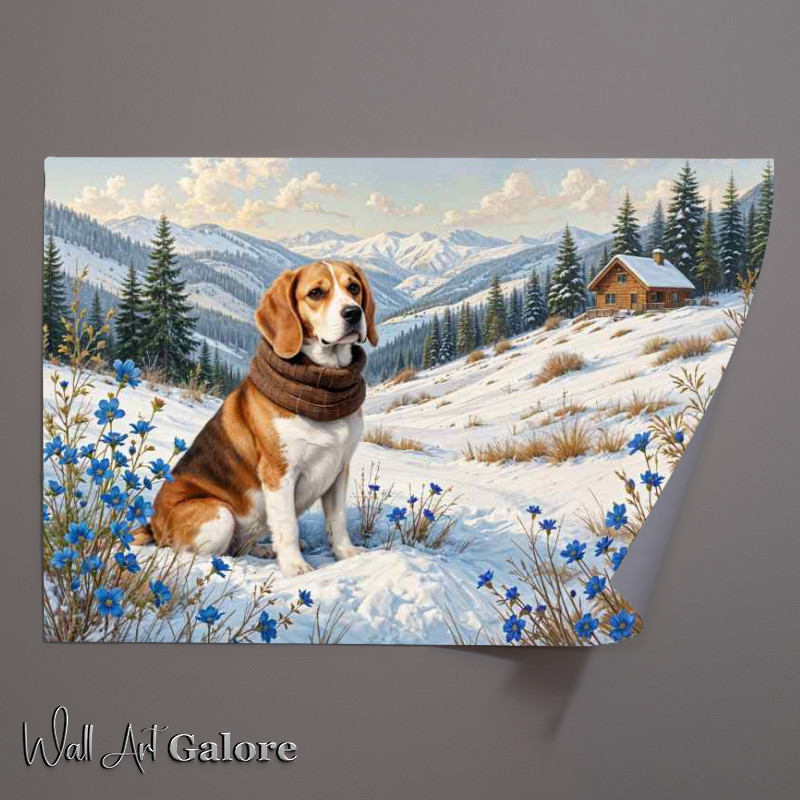 Buy Unframed Poster : (Beagle in the snowy fields)