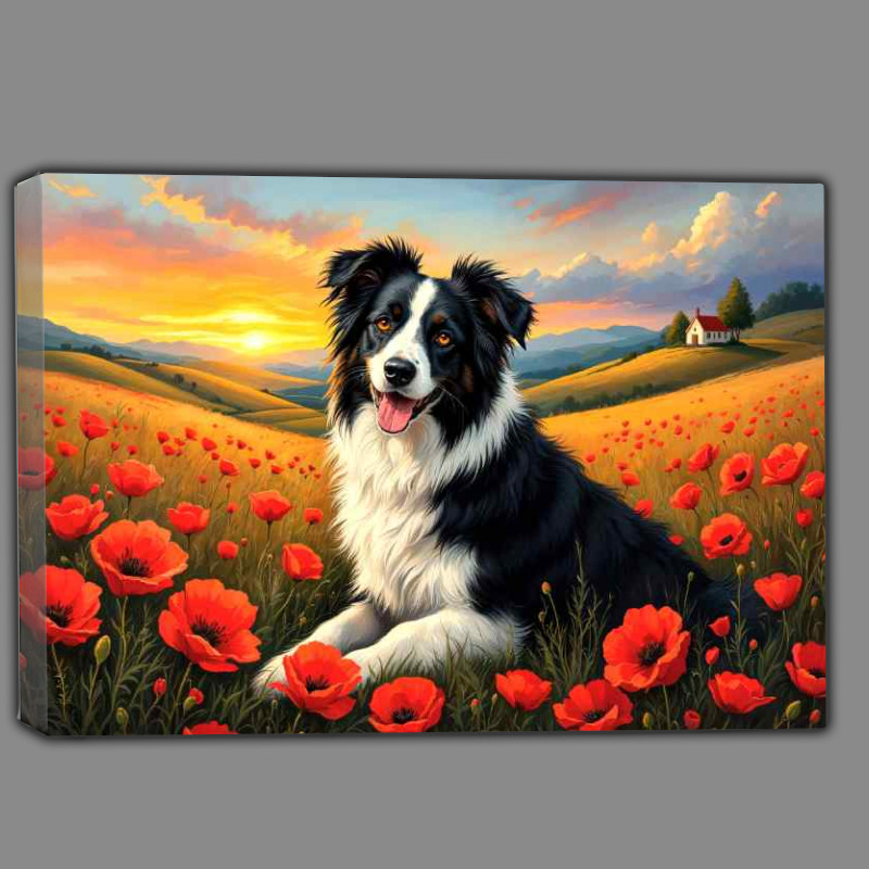 Buy Canvas : (Collie in the poppy field)