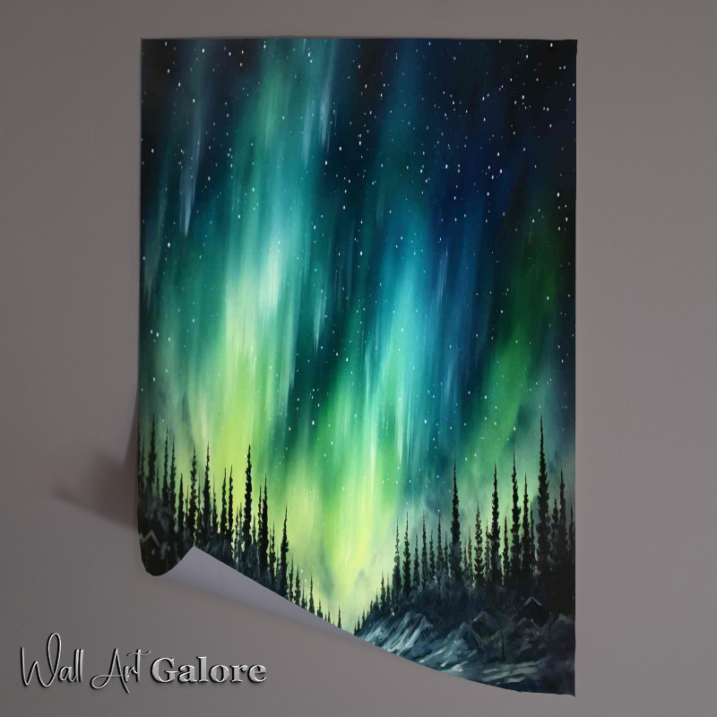 Buy Unframed Poster : (Auroras Canvas Riverbanks Starry Euphony)