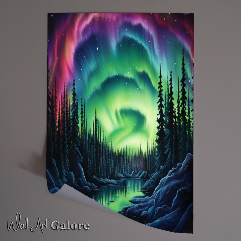 Buy Unframed Poster : (Auroras Dazzling Night Dance)