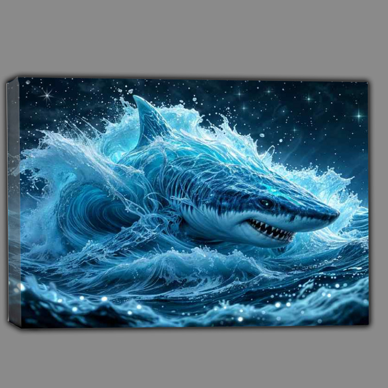 Buy Canvas : (Great white shark in the ocean)