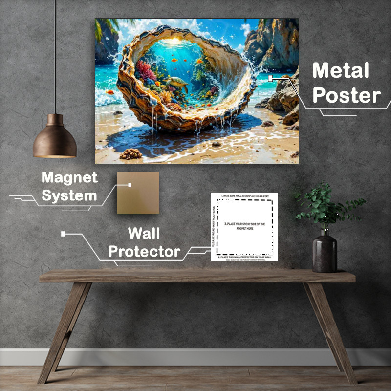 Buy Metal Poster : (Seashell by the mountains)