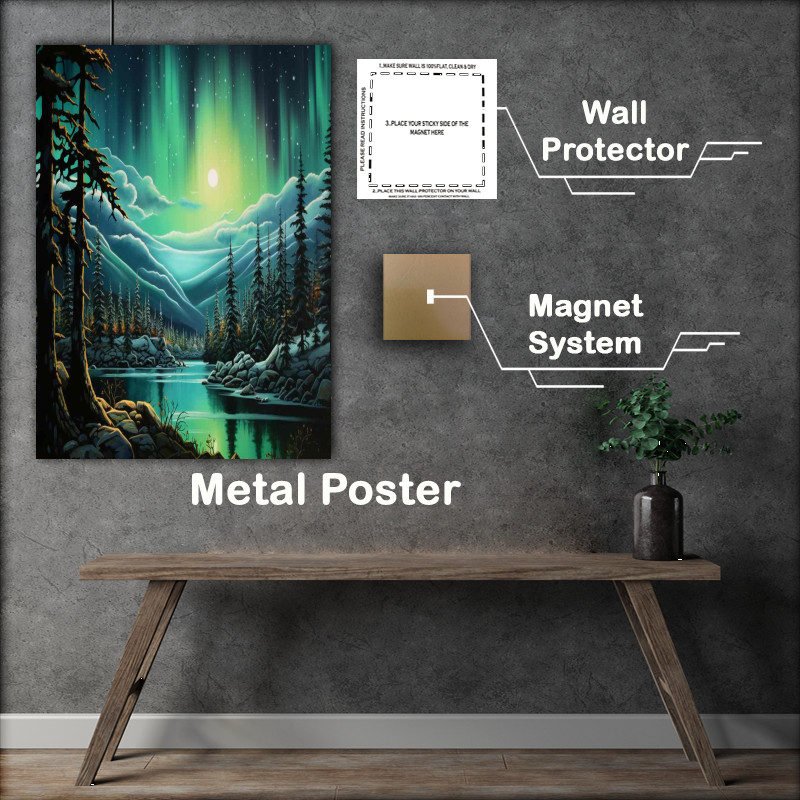 Buy Metal Poster : (Northern Lights Radiant Serenade)