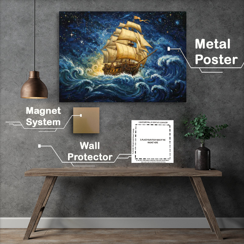 Buy Metal Poster : (Sailing the space galaxy)