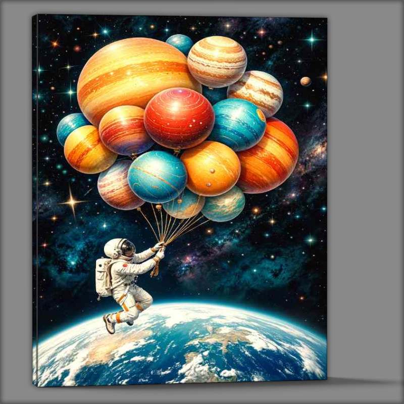 Buy Canvas : (Catching balloons in space)
