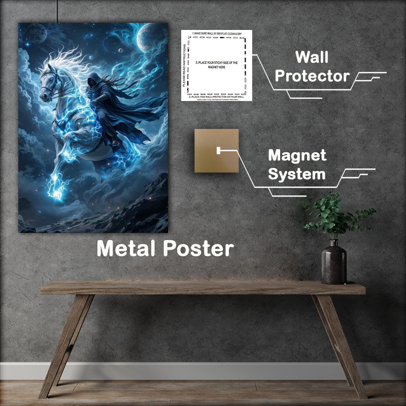 Buy Metal Poster : (Reaper and his horse in the galaxy)