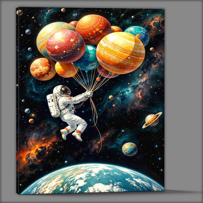 Buy Canvas : (Space planet ballons)