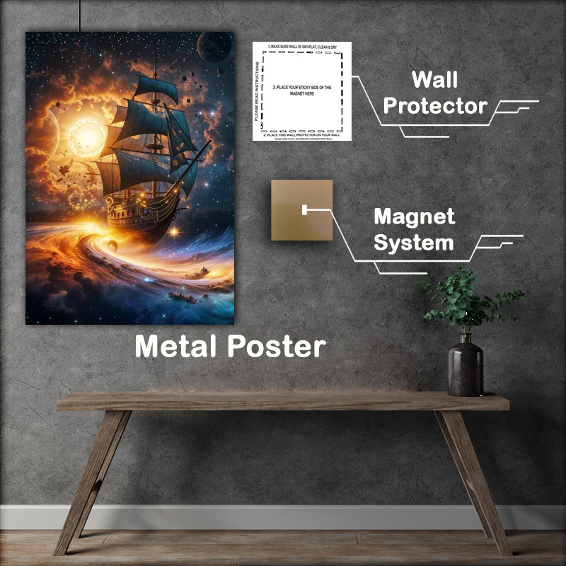 Buy Metal Poster : (Space ship wanering)