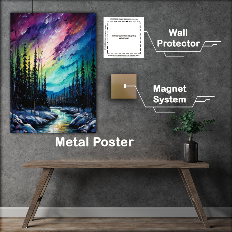 Buy Metal Poster : (Rivers Tranquility Auroras Radiant Performance)