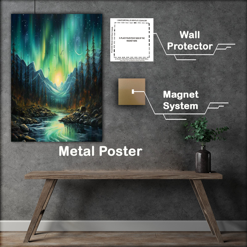 Buy Metal Poster : (Trees by Northern River)
