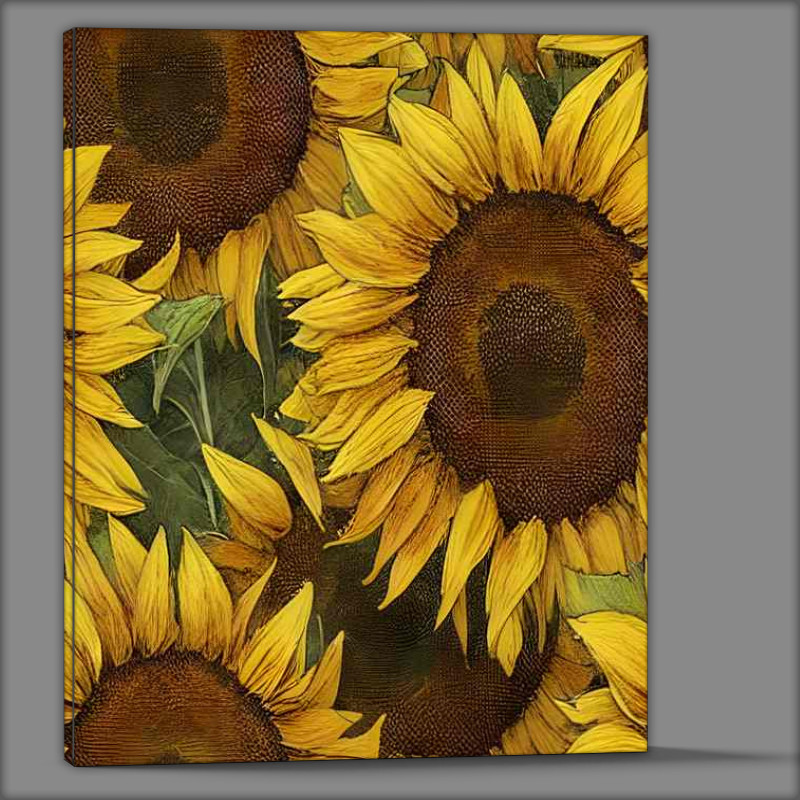 Buy Canvas : (Aquarell Sunflowers Muted Colors)