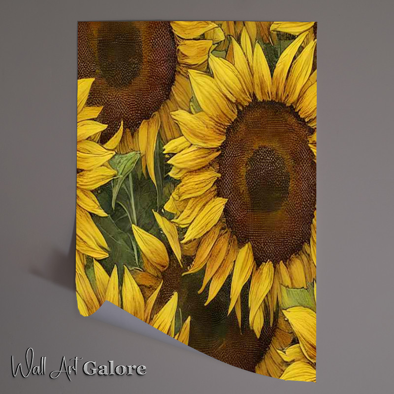 Buy Unframed Poster : (Aquarell Sunflowers Muted Colors)