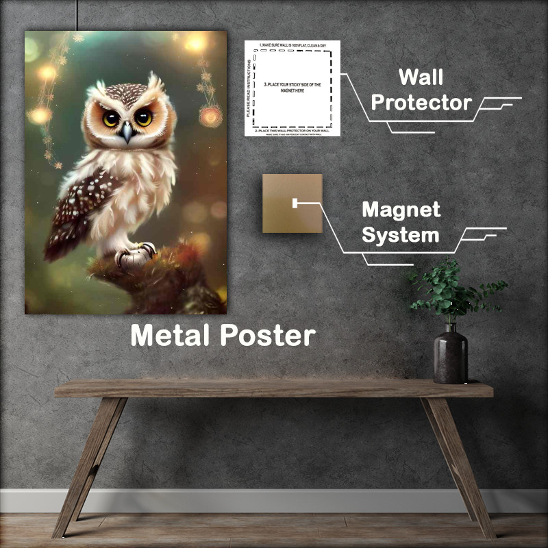 Buy Metal Poster : (Cute Adorable Baby Owl Nursery)