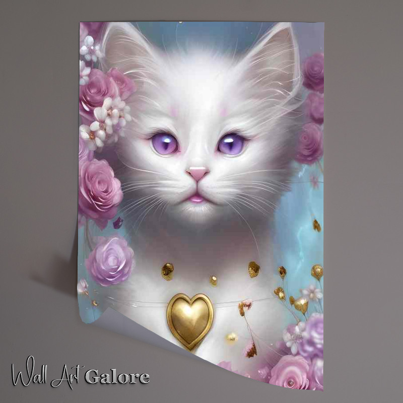 Buy Unframed Poster : (Cute Adorable Happy White Cat)