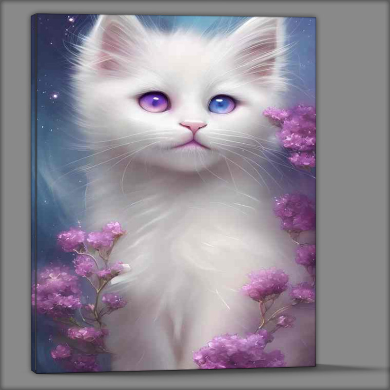 Buy Canvas : (Cute Adorable White Fluffy Kitten)