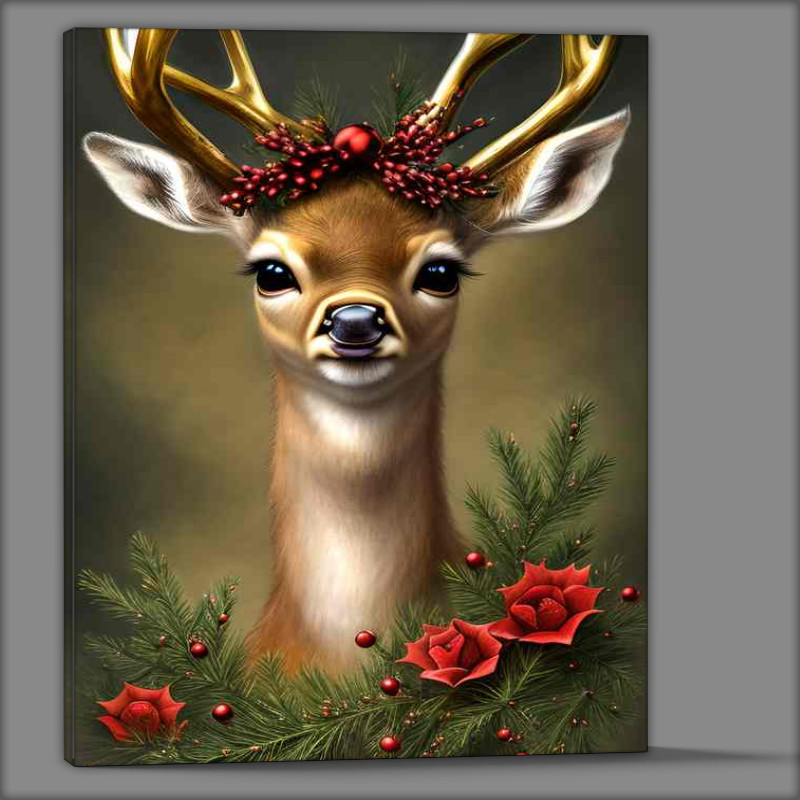 Buy Canvas : (Cute Fawn Deer Big Eyes)