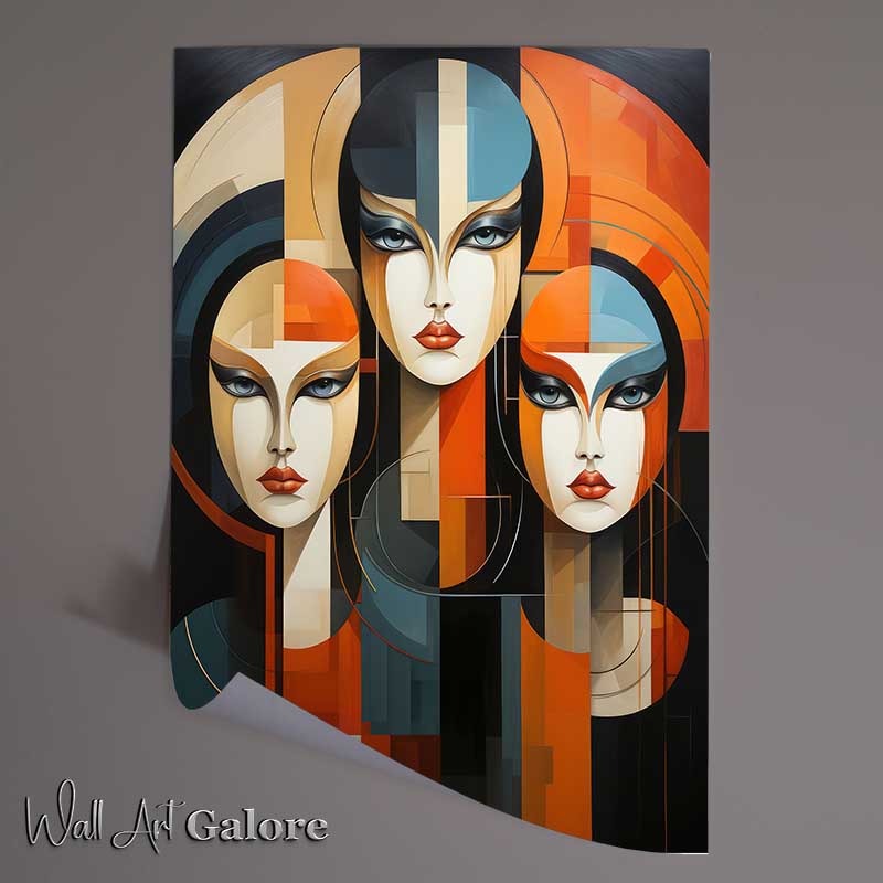 Buy Unframed Poster : (Carnival of Faces quirky colours)